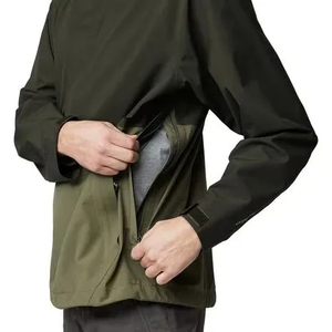 Men's Waterproof Hooded Windbreaker <b>Jacket</b> Color Blocking Half Zip Long Sleeve Casual Autumn Outerwear - Product Image 2
