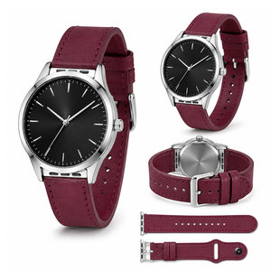 Bracelets de montre en cuir véritable, boucle à dégagement rapide, texture lisse, ajustement sûr, décontracté, quotidien, matériau flexible, confortable - Product Image 1