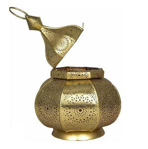 Farol marroquí de lujo, hecho a mano, con acabado en oro, en forma personalizada, farol grande. - Product Image 1