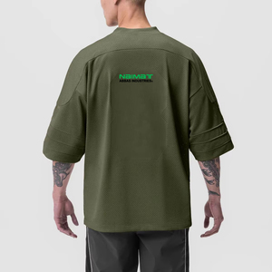 Camiseta Blanca de Manga Corta con Cuello en V para Hombre, Estilo Urbano, Tejido Transpirable, con Estampado de Letras en la Parte Delantera, Talla L, de Naimat Abbas Industries - Product Image 3