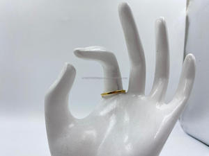 Vintage-<b>Inspired</b> Gold Plated Brass Wedding Jewelry 18K Gold-Plated Gemstone Earrings and <b>Rings</b> for Women - Product Image 2