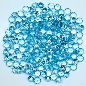โทแพซสีฟ้าธรรมชาติ 6 มม. ทรงกลม คุณภาพสูง หินโทแพซเม็ดเดี่ยว ทรงกลม ราคาขายส่ง - Product Image 5