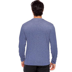 T-shirt en coton à manches longues pour homme, col rond uni, décontracté, personnalisable avec logo, vêtements vierges, fabricant en gros - Product Image 3