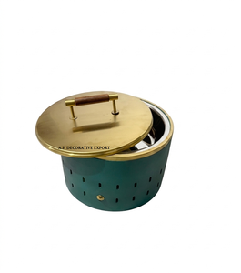 Nordic Style Matte Green <b>Buffet</b> Chafing Dish Decorative Brass Finish Food Warmer Elegant Event Catering <b>Server</b> for Weddings - Product Image 3