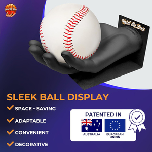 Hold <b>My</b> Ball Small Hand Sculptured Resin Wall Mount Ball Holder Stand Compact Rack for Baseballs Cricket Balls Durable Sports - Product Image 2