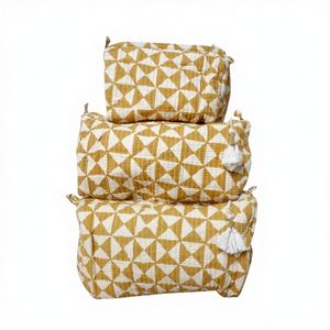 Eco-Friendly 100% Cotton Fabric Vintage Soft Handle Cosmetic Bags Tassel Zipper Closure Fashion Design Reusable Lightweight - Product Image 1