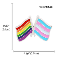 Badge en métal personnalisé unique, chic, élégant et artistique, avec motif de cœur de dessin animé, émail et logo, épinglette drapeau arc-en-ciel