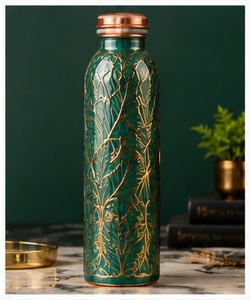 Modern Luxury Cream Marble Pattern Copper <b>Water</b> <b>Bottle</b> with Copper Lid <b>Daily</b> Use Drinkware - Product Image 2
