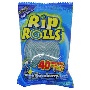 Premium Factory Rip <b>Rolls</b> Blue Raspberry Licorice Candy 1.4 oz <b>Fruit</b> Flavor Chewy Strips Candy Bulk Wholesale Party Snack Supply - Product Image 6