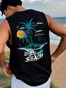 เสื้อกล้ามพิมพ์ลายกราฟิกฮิปฮอปสตรีทแวร์ทรงหลวมสำหรับผู้ชาย - Product Image 3