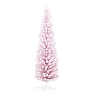 Albero di Natale Artificiale Sottile Non Illuminato da 180 cm (6FT) Realistico con Rami Innevati e Base in Plastica - 210 cm (7ft) - Product Image 1