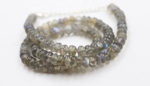 Minimalist Women's Natural Labradorite Beads Necklace 6.5mm Smooth Rondelle Fire Labradorite <b>Stone</b> Chic and Elegant - Product Image 4