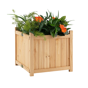 Natural Outdoor Acacia Wood <b>Planter</b> Square, Durable <b>Raised</b> Garden Bed Box For Herbs & Flowers Manufacturer Vietnam - Product Image 1