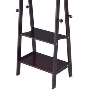 Perchero de Pared de Madera Color Espresso Oscuro de 59 Pulgadas de Alto con Ganchos para Ropa, Elegante y con Estilo - Product Image 5