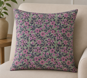 Boho Indian Cotton Cushion <b>Cover</b> Hand Block Printed Floral Pillowcase Handmade <b>Sofa</b> Decor Decorative Throw Pillow <b>Cover</b> - Product Image 5
