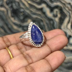 High quality Natural Tanzanite Gemstone <b>Brass</b> Silver Plated <b>Rings</b> for women handmade factory price trending jewelry - Product Image 3