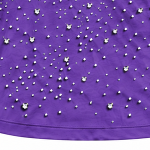 Unisex Purple Pearl <b>Studded</b> T <b>Shirt</b> Trendy Round Neck Short Sleeve Decorative Beaded Tee for Casual Fashion and Stylish Daily - Product Image 6