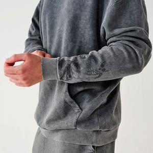 Mejor Precio, Chándal de Invierno para Hombre, Talla Grande, con Capucha, Lavado Ácido, Diseño 2 en 1, 100% Algodón, Estilo de Fábrica, Venta al Por Mayor - Product Image 4