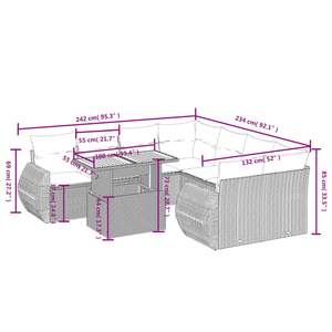Juego de Sofás de Jardín de Ratán PE Gris con Reposabrazos Ajustables Grandes, Muebles de Exterior Premium con Asientos Cómodos - Product Image 3