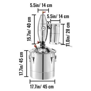 Alambique de Acero Inoxidable 304 de 18.5 Galones/70 Litros, Kit Casero para Hacer Vino y Whisky, Caldera con Termómetro, Destilador a Vapor - Product Image 3
