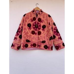 Stylish Velvet Suzani Embroidered Cotton Autumn/Winter Women's Floral Jacket Gift for Her <b>Duster</b> Chic Coat - Product Image 5