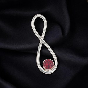 Collier infini en rubellite rose naturelle, fait main, argent sterling 925, bijoux minimalistes en pierres précieuses - Product Image 3