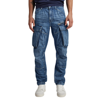 Pantalones Vaqueros Cargo Rovic OEM ODM, Corte Recto y Holgado, Tridimensionales, con Múltiples Bolsillos, Transpirables, con Estampado de Patchwork, para Hombre, Otoño