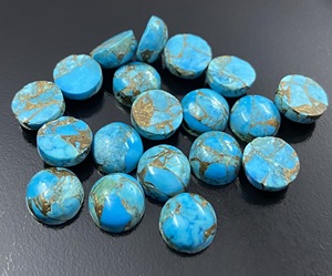 Turquesa Azul Cobre, Gema Cabujón de Corte Redondo Suelta 5mm/6mm/7mm/8mm/10mm/12mm/13mm/14mm/15mm/16mm/18mm/20mm/22mm/24mm/25mm - Product Image 4