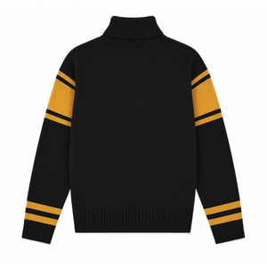 Col roulé personnalisé avec broderie « National Coalition of 100 Black Women » sur le devant, rayé noir et or, pour vêtements grecs féminins - Product Image 3