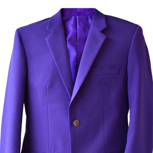 <b>Men's</b> Purple Single Breasted Corduroy V-neck Slim Fit American/Italian Style Unisex Sorority Fraternity Wear Anti-Wrinkle - Product Image 2
