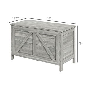 Cassettiera Contenitore Grigia Effetto Legno Stile Rustico con Coperchio Sollevabile e Cerniera di Sicurezza per Camera da Letto, Ingresso, Soggiorno e Armadi - Product Image 3
