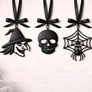 Decoraciones Metálicas de Pared para Halloween, Adorno de Araña, Calavera y Bruja, Decoración Reutilizable para Fiestas de Adultos en Interiores - Product Image 5