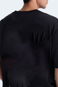 T-shirt personnalisé 300 g/m² pour homme, noir, lourd, 100 % coton, unisexe, vierge, pour impression, coupe oversize - Product Image 5