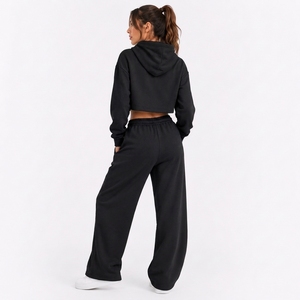 Women's Premium Travel Lounge <b>Set</b> Wide Leg Pants OEM ODM Clothing Manufacturer - Product Image 2
