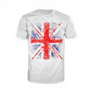 T-shirt en coton blanc pour homme avec imprimé, manches courtes, col rond, coupe classique, jersey tricoté - Product Image 1