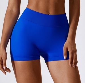 Pantalones cortos de gimnasio antideslizantes de cintura alta para mujer Pantalones cortos de Yoga de entrenamiento estirables de cuatro vías transpirables y al por mayor - Product Image 1