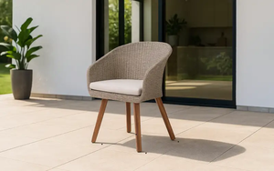 Sillón Reclinable de Madera de Acacia Tejido a Mano con Asiento Natural para Exteriores, Cómodo para Patio, Jardín y Terraza - Product Image 3