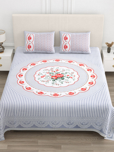 Juego de Ropa de Cama Clásico con Estampado Floral de Puntos, Resistente a la Decoloración, 100% Algodón, 300 Hilos, 1.8m, Juego de Sábanas y Fundas de Almohada para Todas las Temporadas - Product Image 3