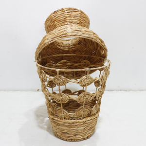 Florero rústico hecho a mano de la fábrica Artex Dong Thap, artesanías naturales, jacinto de agua, cuerda de algas marinas, artesanías de Vietnam - Product Image 4
