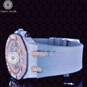 Montre de luxe unisexe Charm Jewels, boîtier en acier inoxydable de 40 mm, verre en cristal, mouvement mécanique analogique, date automatique, étanche 10 bars - Product Image 4