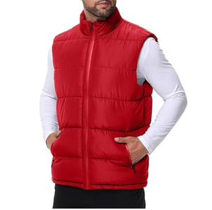 Custom High Quality Custom Logo Men's Canvas Puffer Vest-Lightweight Sleeveless Winter Outerwear Casual Waterproof Breathable - Product Image 2