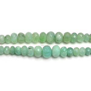Cuentas verdes con forma de Rondelle facetadas de Esmeralda rusa Natural 8x8mm-12x12mm hilo de piedras preciosas de 4 pulgadas para la fabricación de joyas - Product Image 3