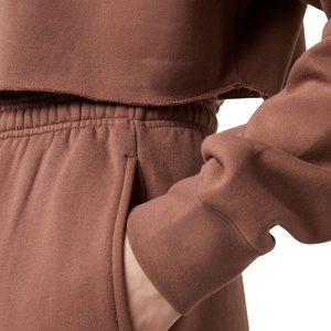 Chándal de Invierno para Mujer al por Mayor, Bordado, con Dobladillo sin Rematar, Manga Larga, Sudadera Corta con Capucha, Logotipo Personalizado, Estilo Urbano, Tallas Grandes - Product Image 4