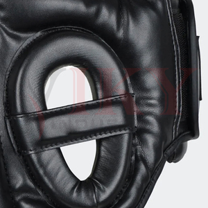 Nouveaux protège-têtes de boxe en cuir noir mat, tendance, durables, avec service OEM/ODM, logo personnalisé, absorption des chocs élevée, équipement d'entraînement. - Product Image 4