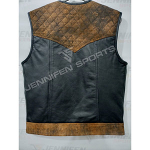 Chaleco de Cuero Personalizado para Hombre, Corte Diamante, Cuero Genuino/Cuero de Gamuza, Chaleco de Motociclista - Product Image 6