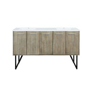 <b>Rustic</b> Acacia 60 In. W X 20 In. D Double Bath <b>Vanity</b> with Cultured Marble Top <b>Bathroom</b> <b>Vanities</b> - Product Image 1