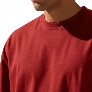 เสื้อยืดคอตตอนพรีเมียมขนาดใหญ่พิเศษ ผ้าไม่หด แห้งเร็ว ทรงโอ-เนค แขนสั้น สไตล์จีน สำหรับผู้ชาย - Product Image 5