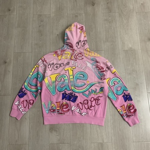 2026 Printed Hooded Zipper Sweatshirt Men's Oversized Streetwear Blue Letter Pattern Autumn Knitted Polyester - Product Image 5