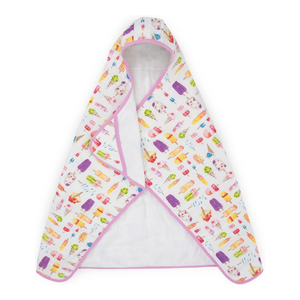 Printed Solid Soft 100% Cotton Fleece Baby <b>Hooded</b> Muslin <b>Towels</b> Super Absorbent Newborn Bath Wrap Poncho Toddlers Kids Room - Product Image 3