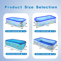 Piscine gonflable en PVC portable et durable, logo personnalisé imprimé, design rectangulaire bleu pour enfants et adultes, pour la maison, la cour, le jardin, la famille